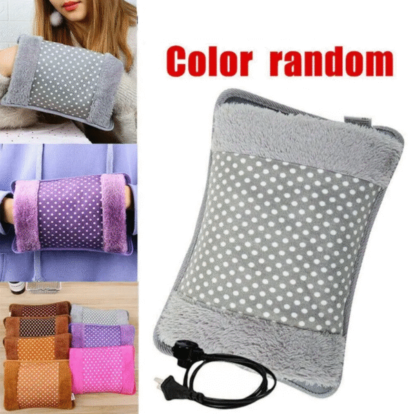 Rechargeable Electric Hot Water Bag – Fast Heating Hand Warmer with Soft Plush Cover (Color Random)