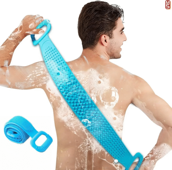 Silicone Back Scrubber for Shower – Bath Body Brush & Back Washer with Handles for Men and Women