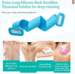 Silicone Back Scrubber for Shower – Bath Body Brush & Back Washer with Handles for Men and Women