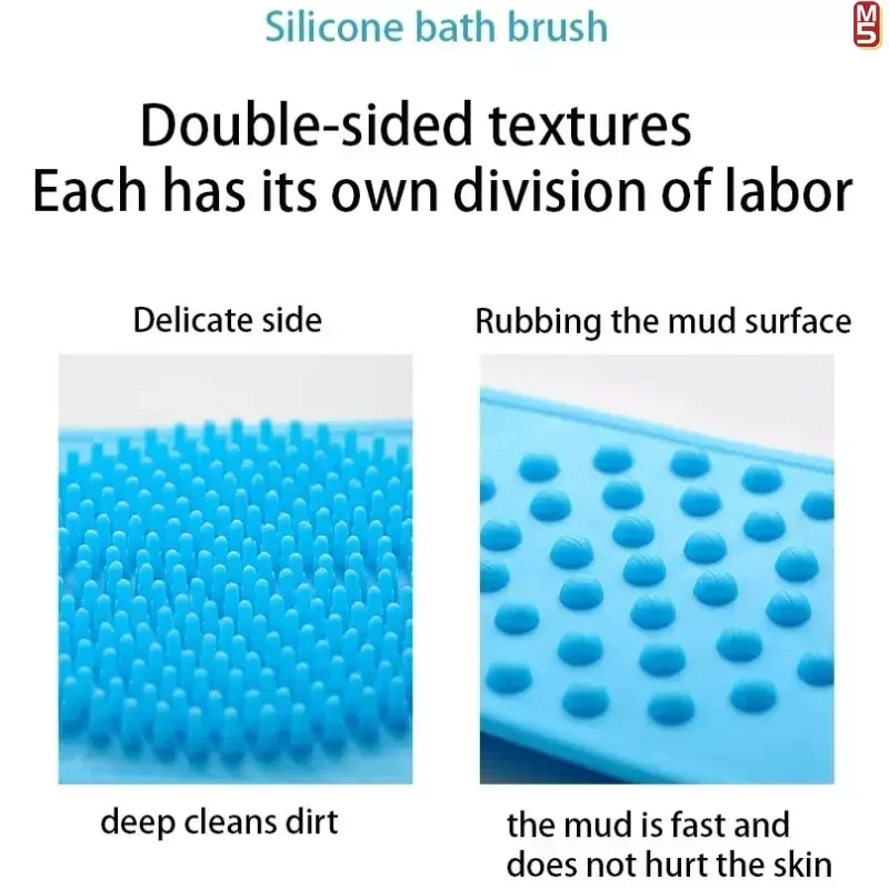 Long handle silicone back scrubber