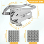 Stainless Steel Manual Potato Cutter – French Fries & Vegetable Slicer with Dual Blades