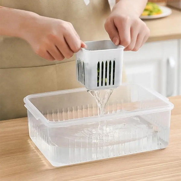 6-Grid Refrigerator Organizer Storage Box – Multi-Purpose Fridge Storage Container