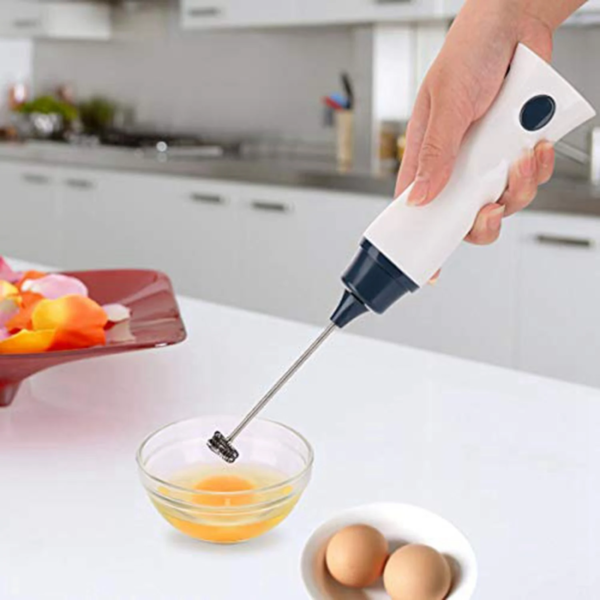 Electric Coffee Mixer Automatic Milk Frother & Egg Beater with Protective Cover – Portable Handheld Foamer