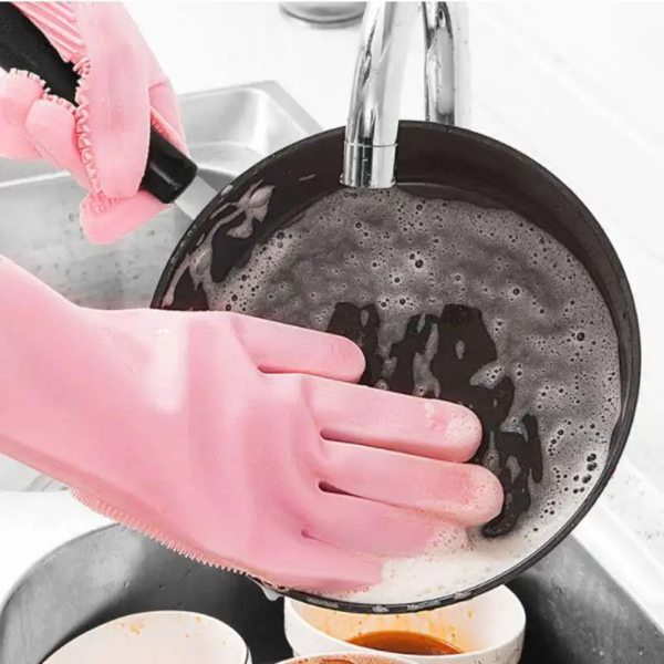 Multi-Purpose Silicone Cleaning & Pet Grooming Gloves – Dishwashing, Dog Bath, Hair Removal & Massage Gloves