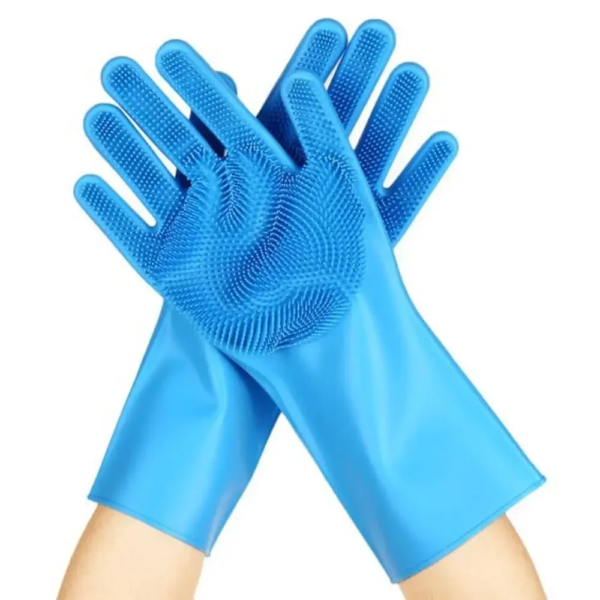 Multi-Purpose Silicone Cleaning & Pet Grooming Gloves – Dishwashing, Dog Bath, Hair Removal & Massage Gloves