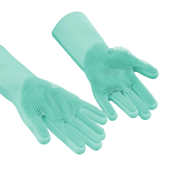 Multi-Purpose Silicone Cleaning & Pet Grooming Gloves – Dishwashing, Dog Bath, Hair Removal & Massage Gloves
