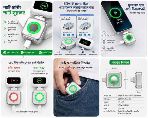 AI Auto-Disconnect Type-C Smart Charging Adapter